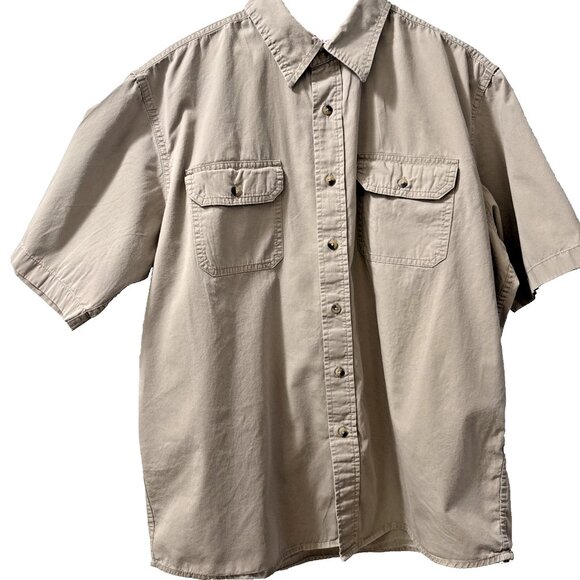 Wrangler Button Down Shirt Vtg Style Men’s Large Classic Western Beige Khaki - Picture 3 of 4